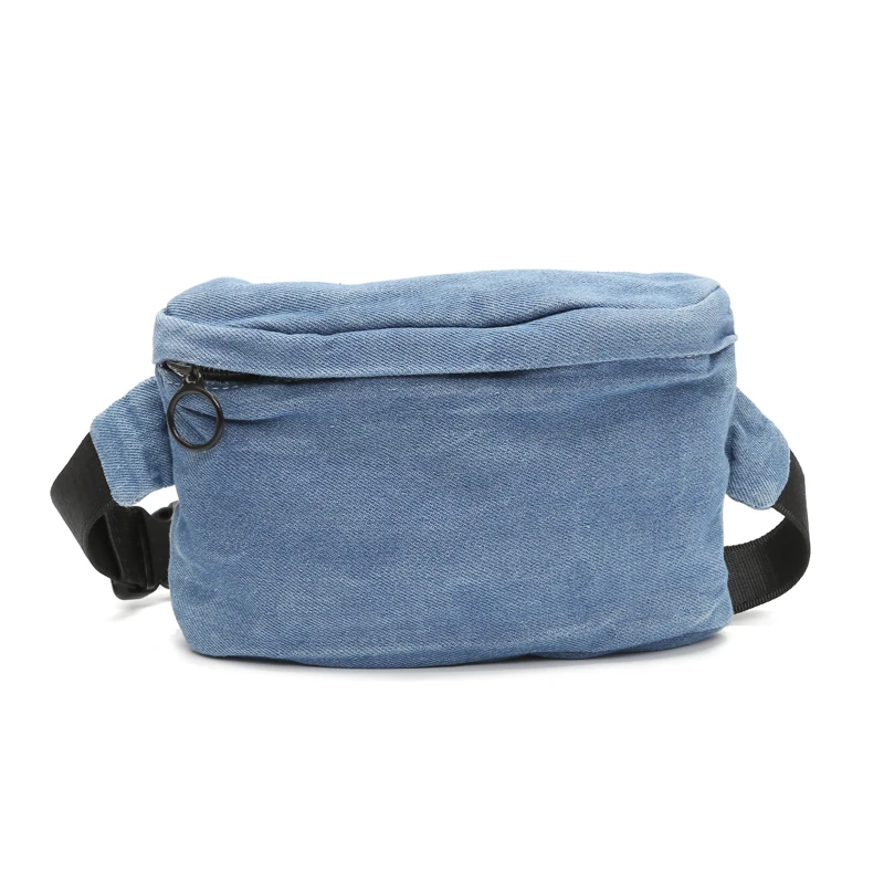 

Fashion Denim Blue Waist Woman Bag Jeans Fanny Pack wholesale Pouch