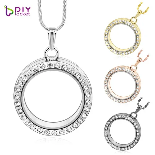 

Wholesale Mixed Styles Magnetic Glass Floating Charm Locket Necklace, Silver/gold/rose gold/black