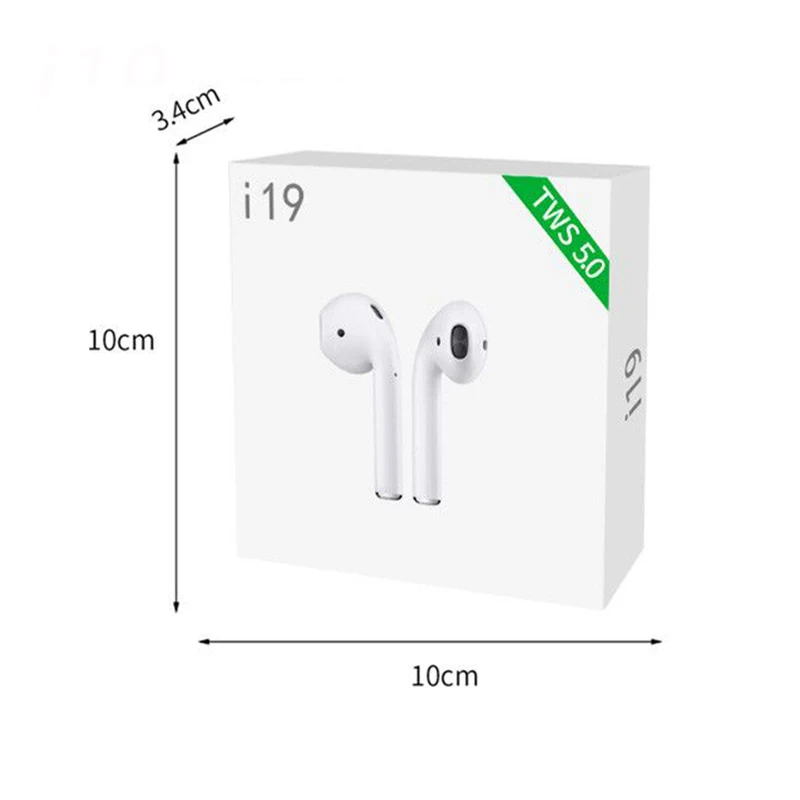 

2019 New Arrival i19 TWS wireless earphones earbuds headphones Touch control version BT 5.0 for mobile phone