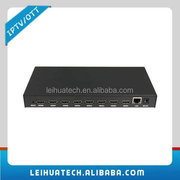 

HD MI input 8-channel H.265/H.264 Encoder 1080P Video to IP Converter Local LAN IPTV Solution Streaming Middle-ware+Decoder