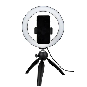 13'' 18w Selfie Ring Light Led Dimmable Usb Ring Lamp In Photography Lighting With Mini Table Tripod & Cell Phone Clip Kit