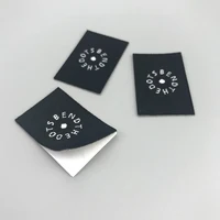 

Fashion Cheap Peel off adhesive sticker backing Woven Labels Tags for tshirt and pants