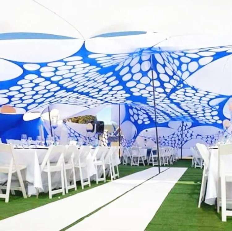 

high elastic Hollow pattern Stretch tent for wedding/parting/events