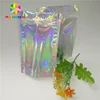 Customized Luxury Zip Lock Gift Bags / Holographic Bag Cosmetic Sample Sachet