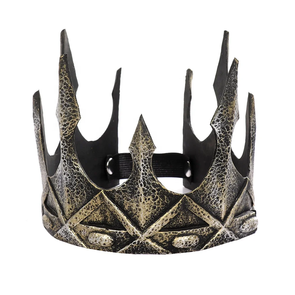 Corona Dorada Para Hombre - Tiara Medieval De Cristal, Para Disfraces, Bodas, Halloween, Festivales