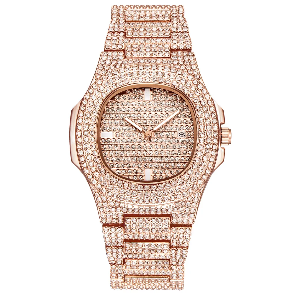 

XN1210 simple design gold diamond custom logo watch