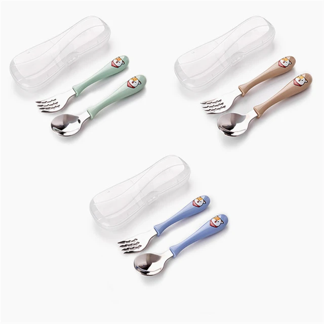 

Wholesale household cartoon tableware set high quality baby spoon and fork set