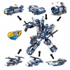 Low Moq 6 In 1 ABS Plastic Deformation Robot Swat City Police Building Blocks Toy For Kids Construction Material Toys Bricks Set