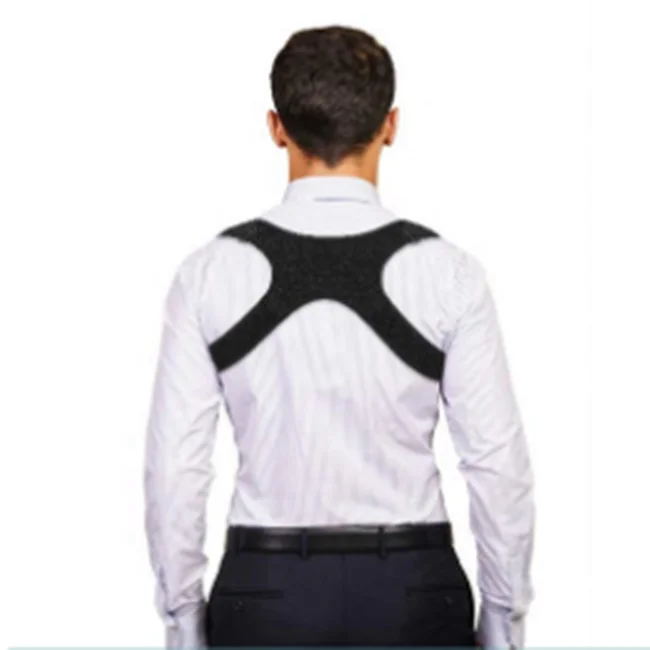 

Sports Posture Correction Straightener Back Shoulder Belt Black Adjustable Breathable Back Strap Shoulder