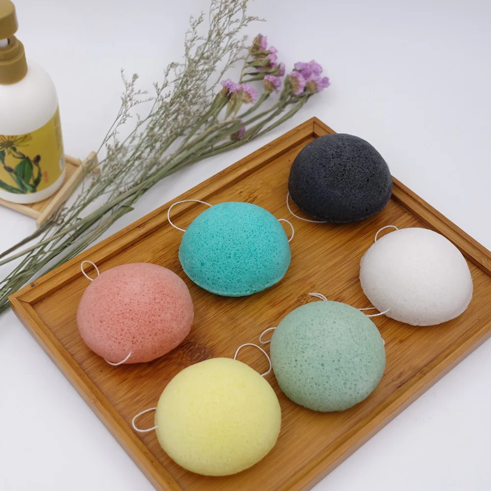 

Hot sale 100% Natural Makeup Remover Facial cleansing Konjac Sponge for baby or sensitive skin, White/rose/lavender/aloe green/bamboo charcoal/red clay