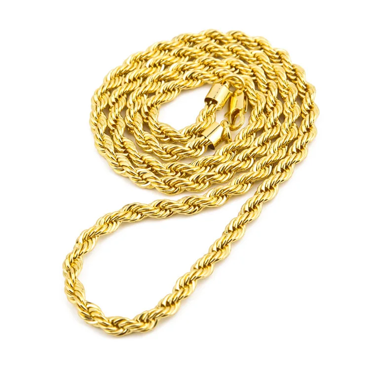 Wholesale Stainless Steel Pvd Plating 18k Gold Rope Chain - Buy Gold ...