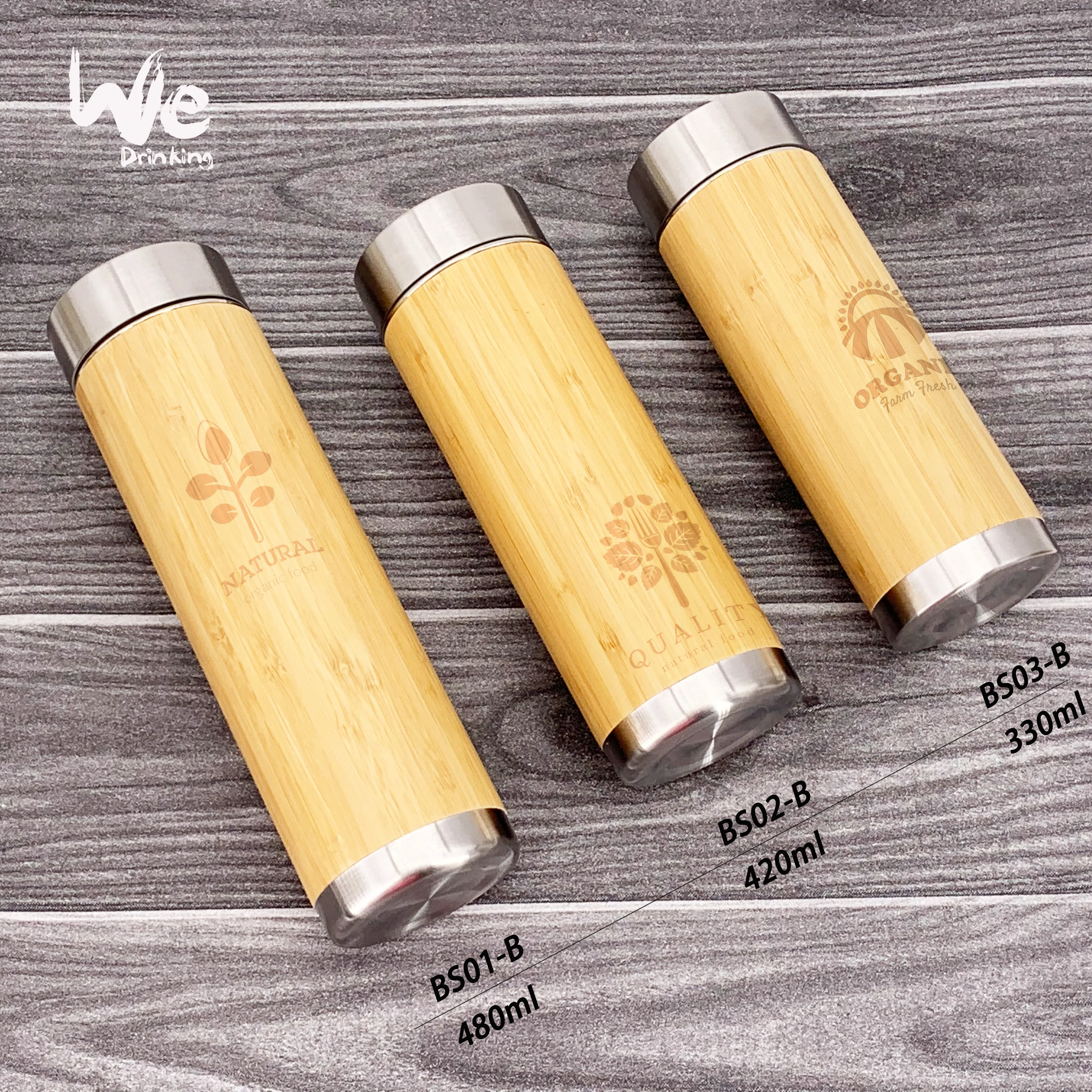 
BS04 19oz 550ml Insulated Bamboo Tea Mug Tumbler with Strainer Infuser for Loose Leaf Tea Coffee and Fruit Water 