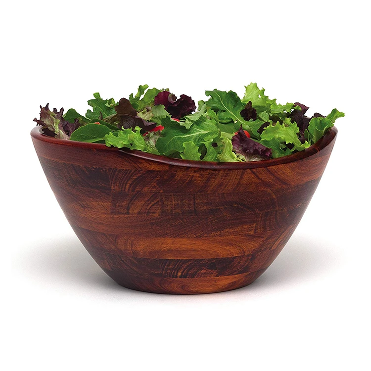 

Home Kitchen Use Food Serving Wooden Salad Bowl, Customized