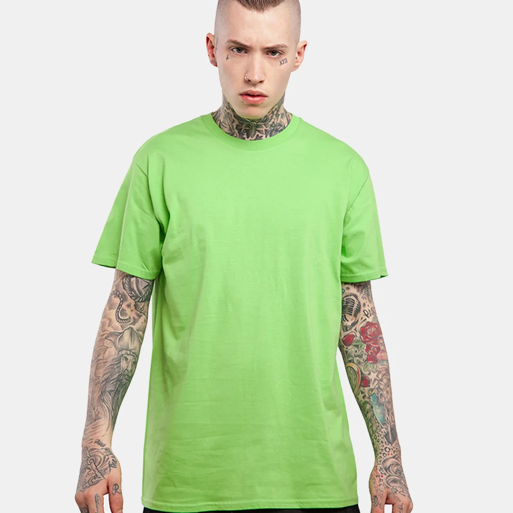 

2019 High quality new fashion cheap sublimation blank t shirt soft touch blank plain light green t shirt