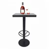Improved Nice Powder Coated Cast Iron cocktail Table With Wooden Top for bar
