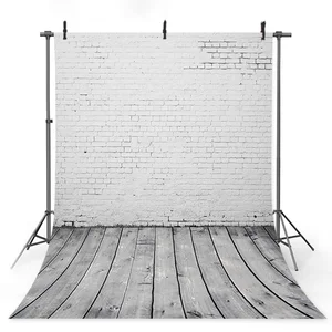 Old Brick Wall & Wood Floor Photography Backdrop