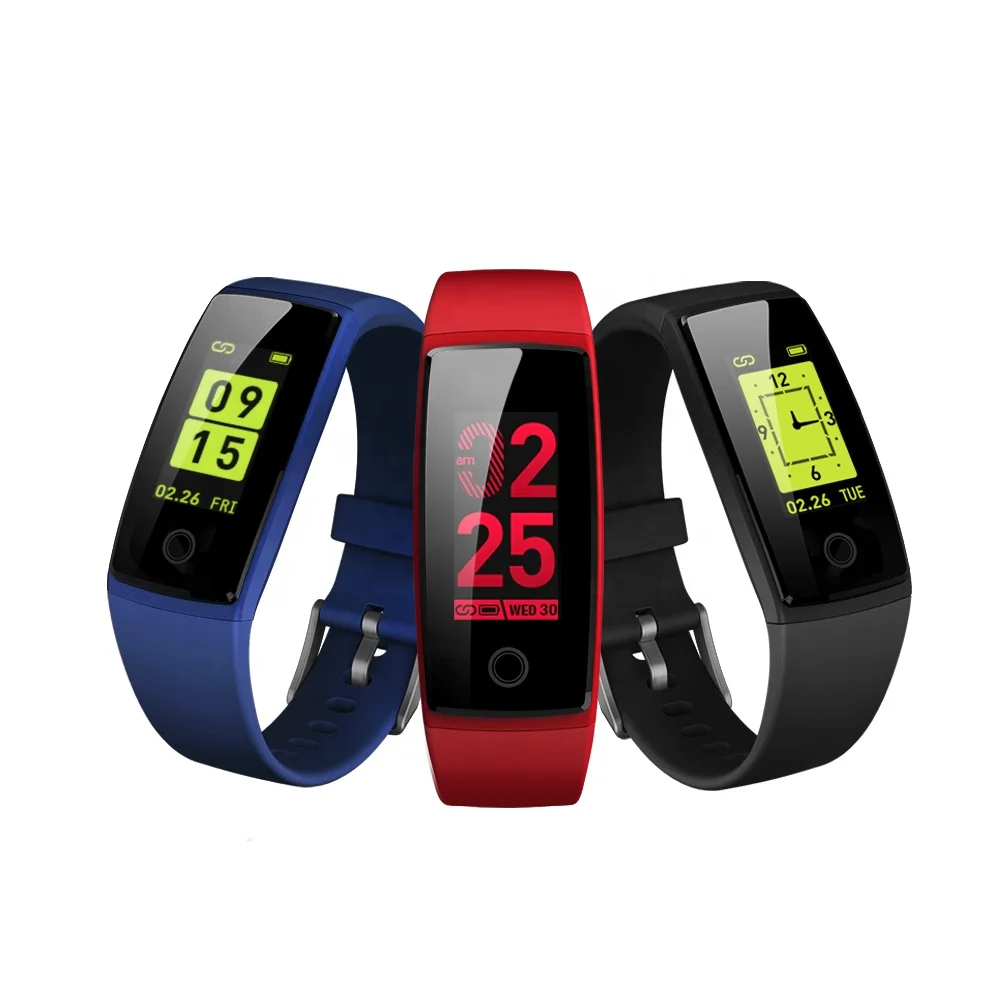 

FITUP V10 ip67 waterproof smart bracelet Heart rate monitor reloj inteligente bluetooth tracker sport smartwatch with ce rohs, Black;blue and red