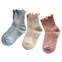 

Baby organic cotton sock kids sock long girls ruffle socks 2019 summer