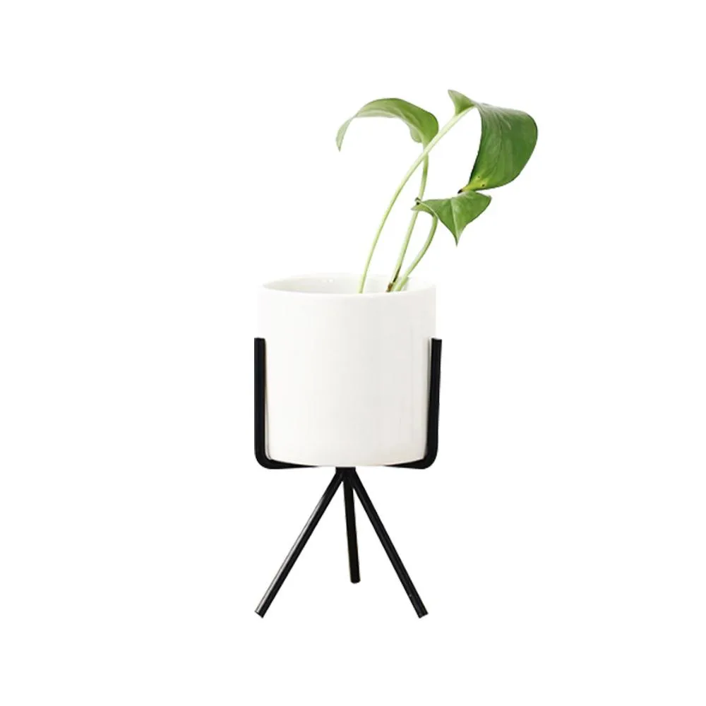 

1 PC Nordic Style Ceramic Iron Art Vase Minimalism Flower Vases Green Plant Flowerpot Coffeehouse Coffeehouse Home Decoration