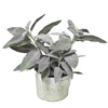 Beautiful artificial sage with cross clay pot home garden table bush small artificial flower pot vase flower pots flower