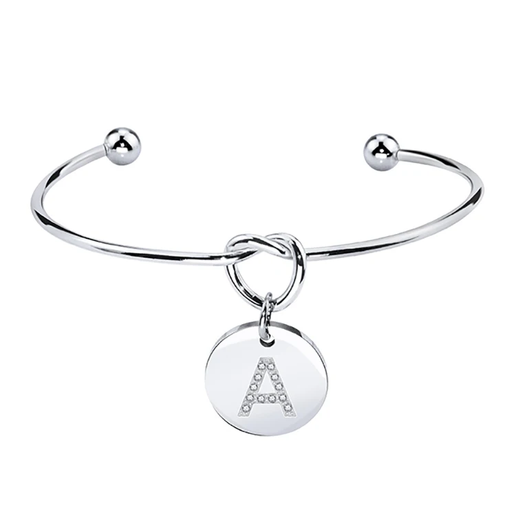 

Jewelry Initial Bracelet Diamond Knot Bracelet for Bridesmaids Jewelry Gift Letter Alphabet Personalized Charms Bracelet Bangle, Customized color