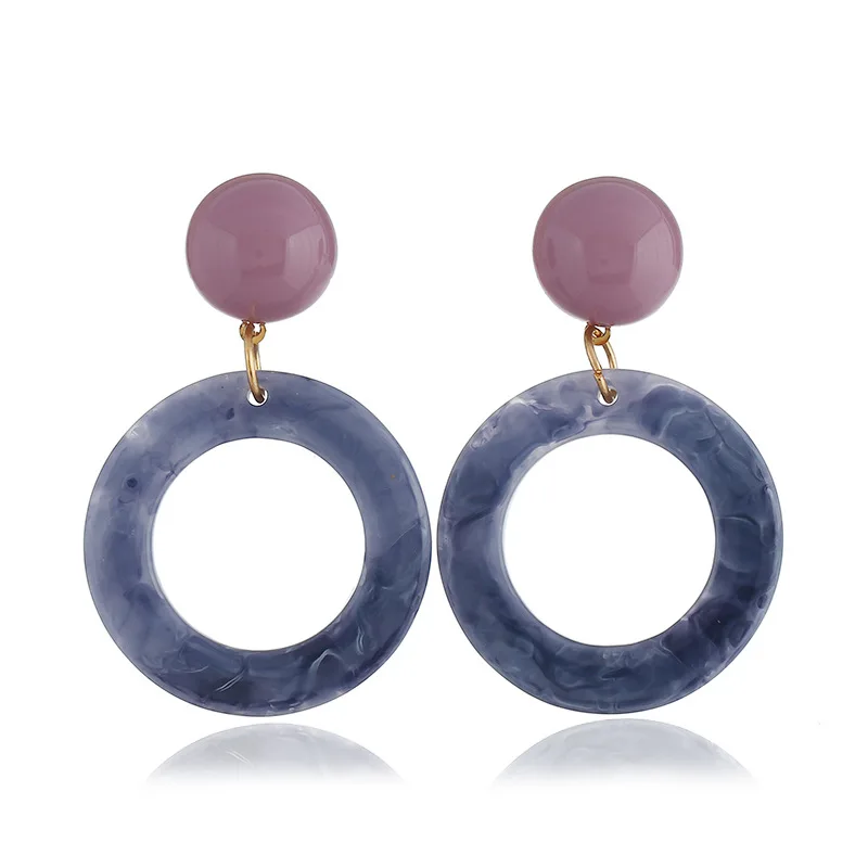 

Free shipping 2019 Jewelry Acrylic Resin Oval Dangle Drop Earrings For Women Geometry Big Circle Tortoiseshell Earrings Acetate, Picture