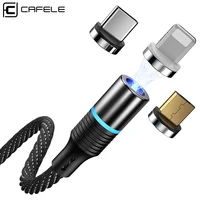 

cafele amazon best sellers 2019 led usb data line 120cm braided nylon for smartphone 3 in 1 magnetic charging cable