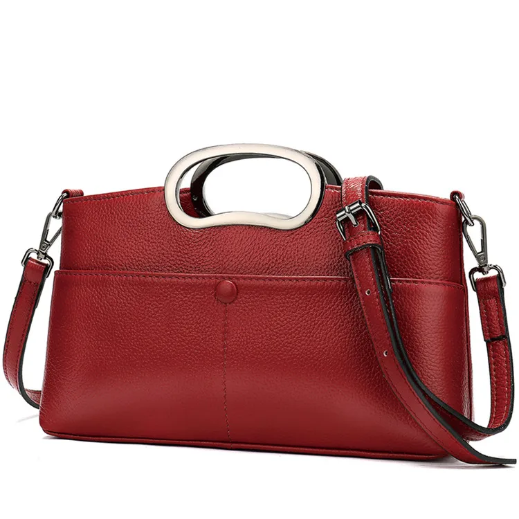 

OEM Factory Drop Shipping 279 Fashion Shoulder Mature Lady Bags Women Leather Handbags Genuine Tote carteras y bolsos de mujer, Black/red/red/brown