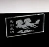 Unique design custom crystal glass block cube deep carved horse horse Pentium crafts for business gifts Paperweight