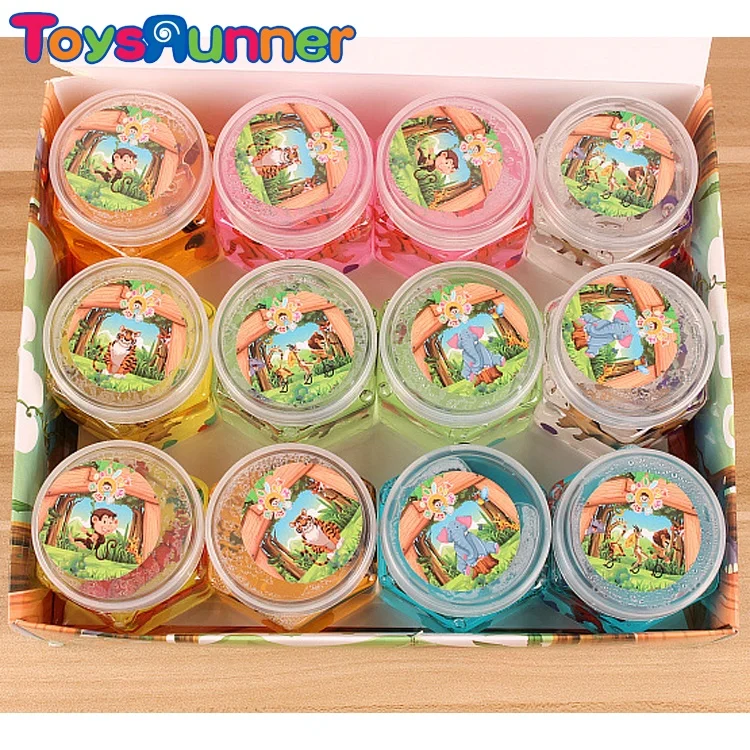 

New 3D Animal Slime 6 Colors Crystal Jelly Clay Rubber Mud Intelligent Hand Gum Plasticine Toy Gift slime 24pcs box