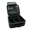 Profession divider compartment travel gold zipper black portable makeup train case