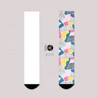 

KANGYI no MOQ sublimation blank socks custom your own polyester white crew digital print socks