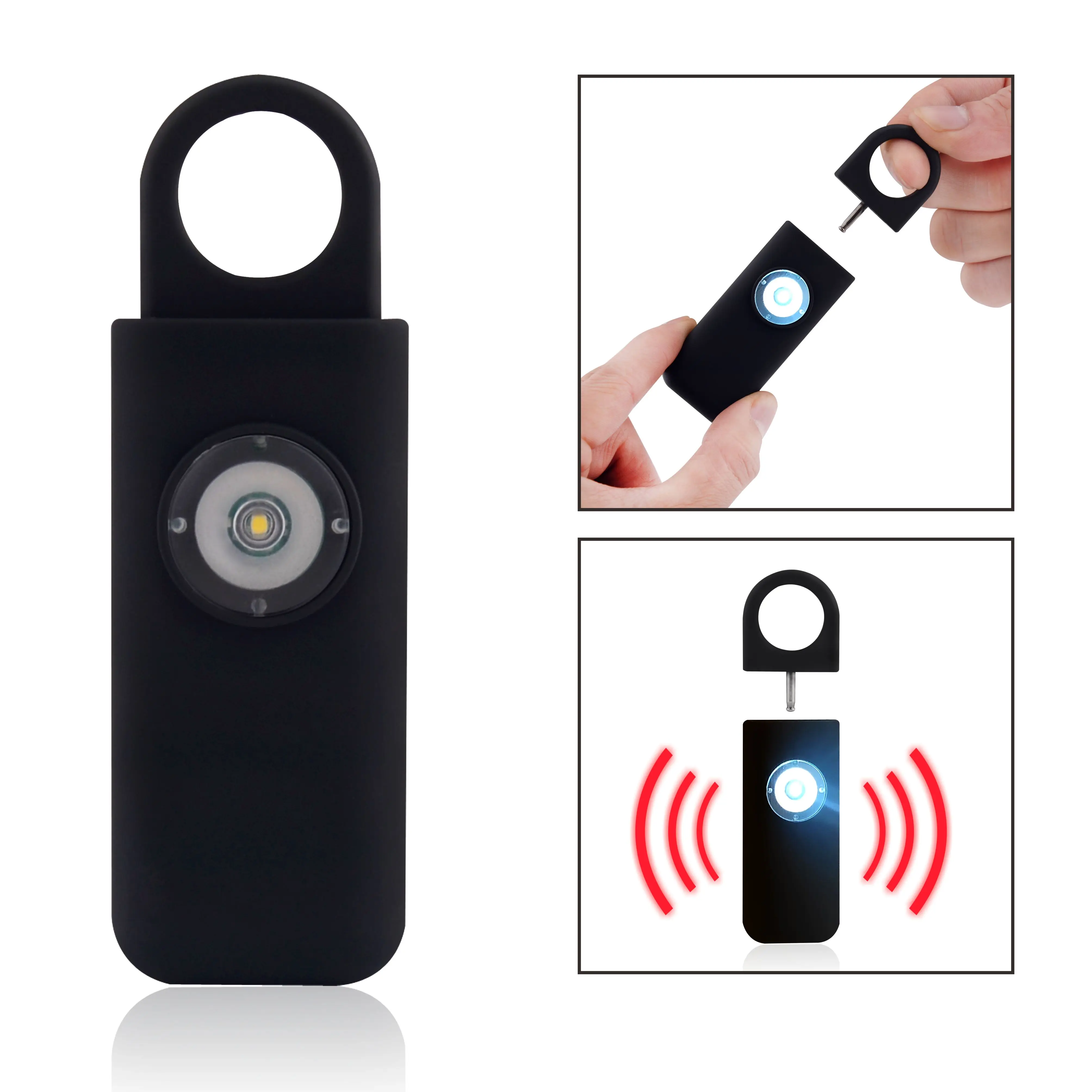 
L-185 self defense security 130db high quality CE ROHS flashlight keychain personal alarm for elderly safety 