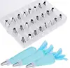 2019 Hot Sale Stainless Steel Decorating Mouth 24 Head Cake Nozzle Set Decorative Flower Mouth Baking piping nozzle cake
