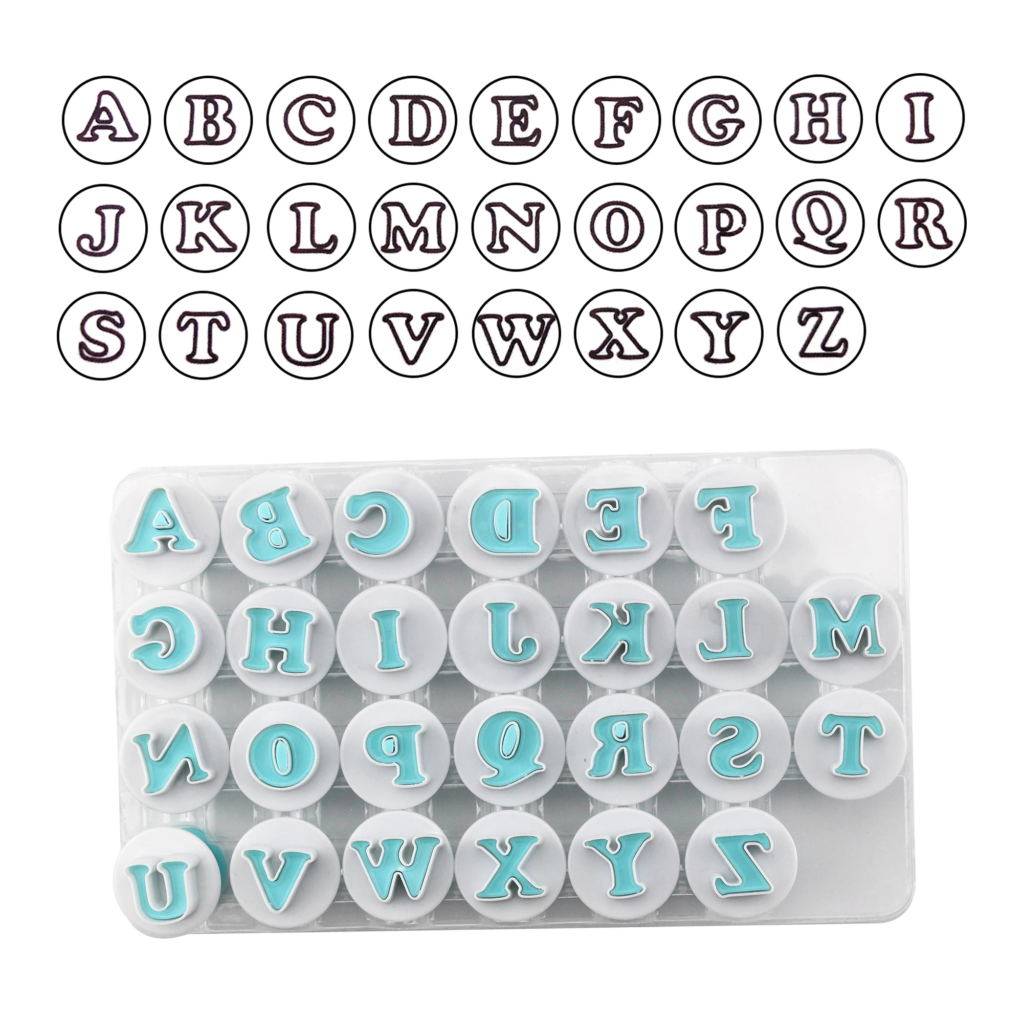 26pcs Push Easy Mini Upper&Lowercase alphabet letter Cookie Cutter Cake pops Baking Mold fondant cutter cake decoration tools