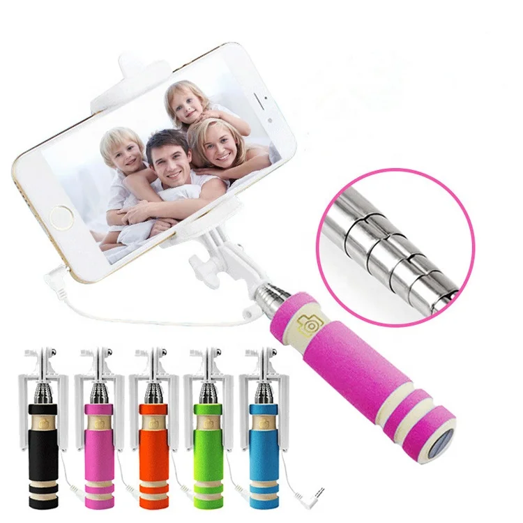 Factory Price Wired Carton Mini Selfie Stick for Smartphones