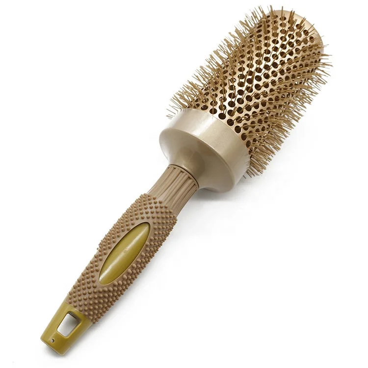 

Salon Nano Inoic Round Hair Brush Barber Ceramic Hairdressing Round Brush Hair Styling Tools For Women, Gold