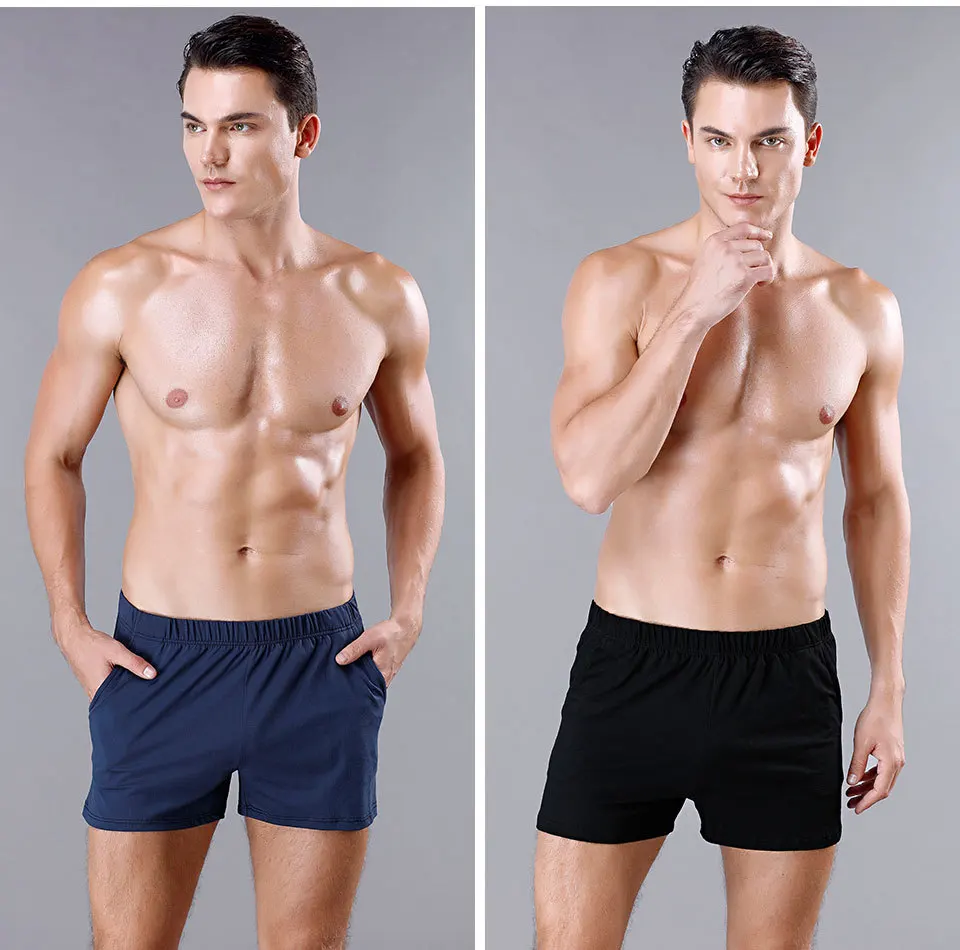 

Man Elastic Cotton Boxer Underwear With Two Side Pockets, N/a
