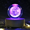 Wholesale popular cheap Customized Personalized Solar system glass ball 3D lighting up galaxy crystal ball LED black base decor
