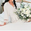 Wholesale Wedding Women Super Soft Silk Satin Bridal Robes Bride Gown Kimono Robe Silk Lace Bridesmaid Robes