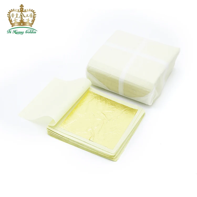
9.33x9.33cm 24k pure edible gold foil sheets for cake decoration 
