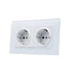 2 gang 16A German electric power wall double socket outlet