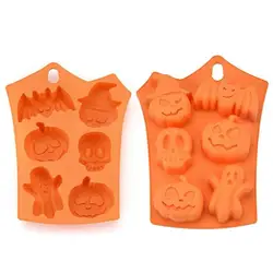 Durable Food Grade Halloween Pumpkin Ghost 3D Shape Cake Baking Decoration Tools Support Custom Silicone Cake Mold