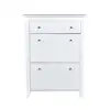 Easy to clean elegant white finish modern wooden shoe cabinet