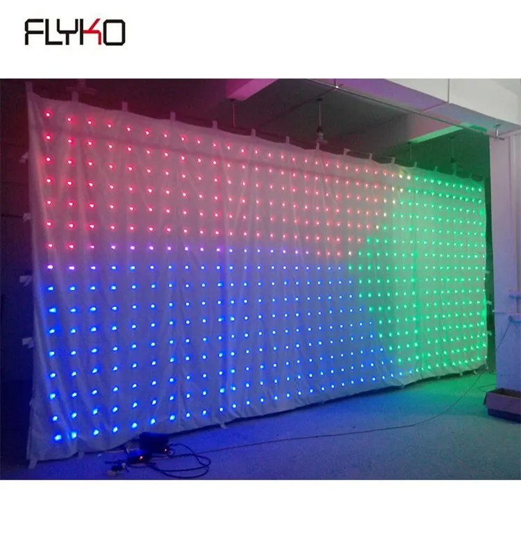 

High transparent advertising led display 3x7m p18 velvet curtain, Full color