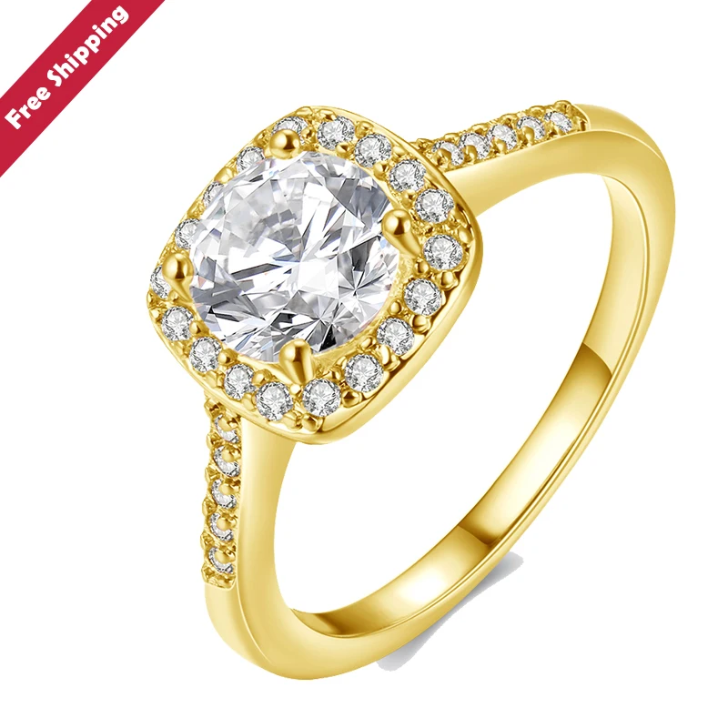 

Free Shipping Fashion Zirconia Women Diamond Ring Rose Gold Wedding Ring R01-03, Silver/gold/rose gold