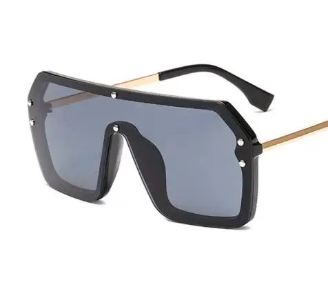 

Wiipu Unisex Oversized Gradient Sunglasses Fashion Ladies Metal Frame Sun Glasses Women Mask Style Shield Trendy Sun Glasses