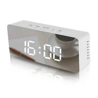 

LED multi-function digital snooze display time table alarm mirror clock