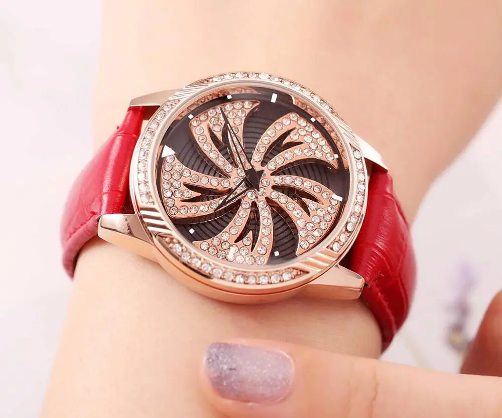 

Fashion Rotation Crystal Women Watches Rose Gold Casual Bracelet Lady Watch Luxury Female Clock reloj mujer, Rose gold & gold & silver& black