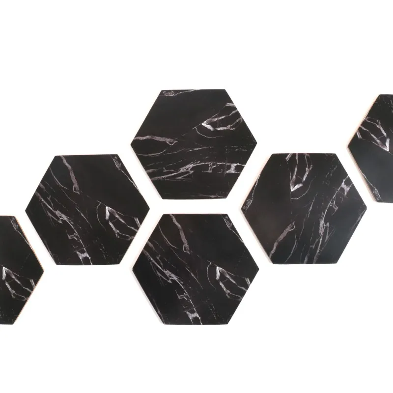 

Tabletex black marble coaster for drink paper printed MDF cork backed placemat